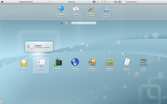 The KDE Plasma Netbook Workspace