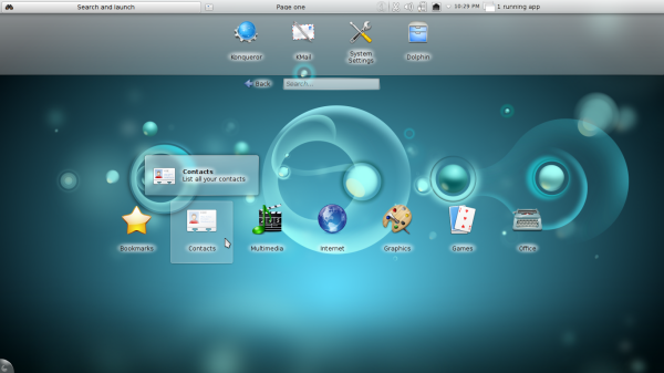 The KDE Plasma Netbook Workspace
