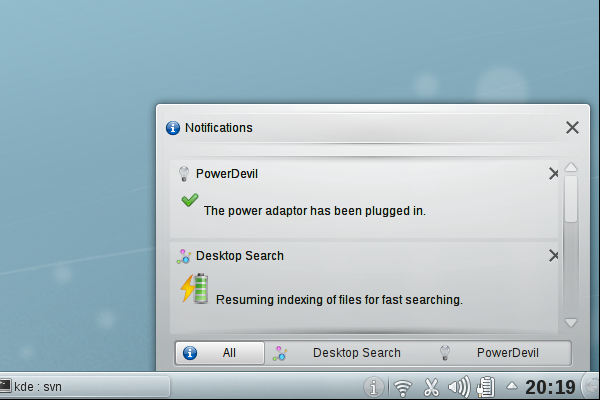 The reworked notification area in KDE Plasma