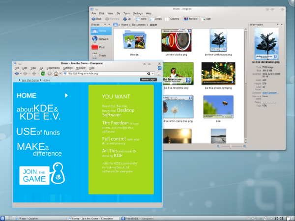 The KDE Plasma Desktop in 4.5 Beta2