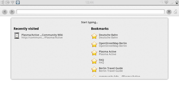 Plasma Active's touch-friendly web browser