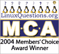 2004 LinuxQuestions.org Member's Choice Awards : KDE - Desktop Environment, KDevelop - IDE and  Konqueror - File Manager 