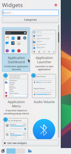 Installing new widgets from the Internet